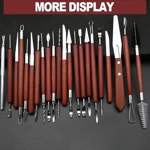 LINPHCEY 22-Piece Clay Sculpting Tools Set Perfect for Polymer Air Dry Modeling Clay Beginners & Professionals Ideal for DIY Pottery & Ceramics Tools for Clay Sculpey Sculpting & Crafting - Image 7