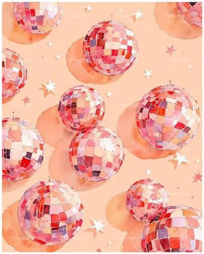 Shiny Paint by Numbers Kit for Adults - DIY Colorful Disco Balls with Shadows and Stars Painting on Canvas 16x20 Inches, Acrylic Paint Set, Suitable for Beginners,Art for Decoration or Gifts by Unknown