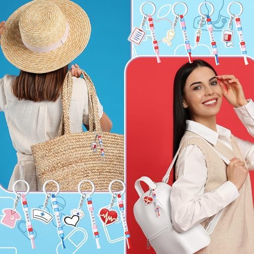 Suncalla 996 Pcs 24 Set Nurse Keychain Making Kit Medical DIY Crafts Bulk - Image 6
