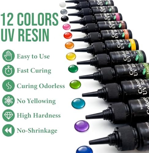 All-Inclusive Keychain Making Kit, 12-Color UV Resin,DIY Craft Decor - Image 3