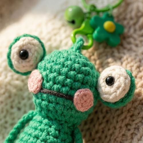 minimal beee Frog Crochet Kit for Beginners, Easy Yarn Video Tutorial - Image 3