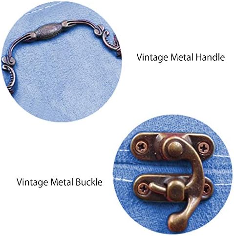 2 Layers Sewing Kits with Vintage Box Sewing Accessories Supplies Kits for Adults Kids Beginner Travel Sewing Basket Metal Handle Blue - Image 5
