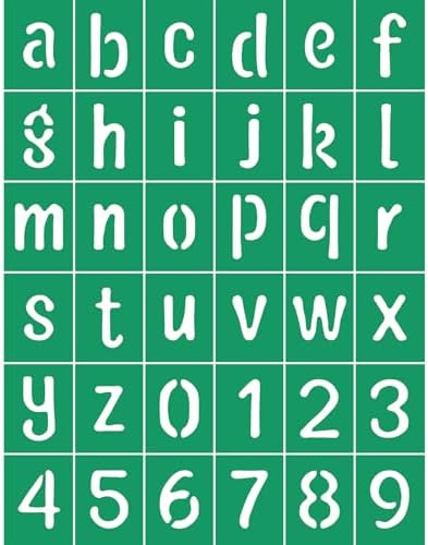 JAJADO Silk Screen Printing Stencil Letters Stencils and Numbers, Reusable Silk Screen Stencils Alphabet Craft Stencils Mesh Transfers Adhesive Stencil for Painting on Wood/Chalkboard/Wall/T-Shirt by JAJADO