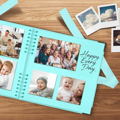 Scrapbook Album 8x8 Inch - 40 Pages Hardcover Kraft Paper Photo Album, Memory Book for Wedding, Anniversary, Family, Christmas, Baby Shower, Ideal for Preserving Precious Moments - Image 3