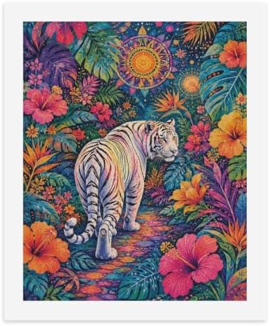 Bozfoxa Paint by Numbers Kit for Adults Beginner Tropical White Tiger by Unknown
