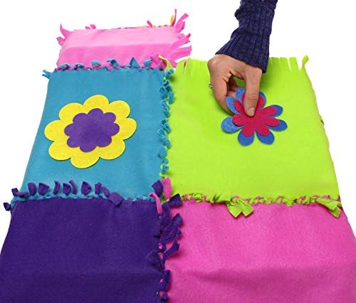 Made By Me Easy to Knot Quilt Making Kit by Horizon Group USA, No Sewing, No Cutting, 59 in. x 39 in. Fleece Blanket, Pre-Cut Squares & Felt Decals (57964F) - Image 4