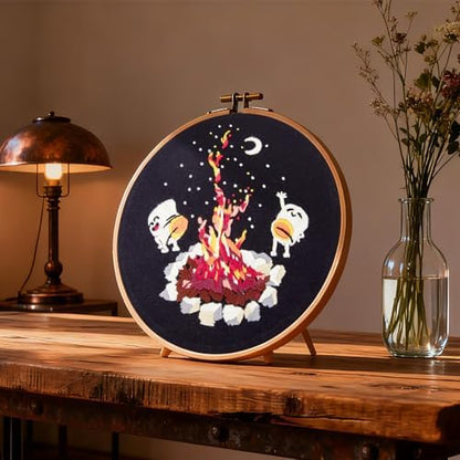 Crafmanoe Embroidery Kits for Beginners Adults, Cute Hand Embroidery Starter Kits, Counted Cross Stitch Kits for Beginners DIY Craft Kits for Adults Women, Embroidery Hoops, Thread and Video Tutorial - Image 6