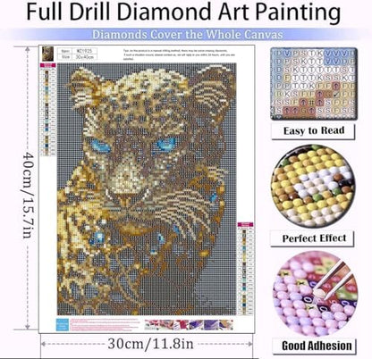Xylogist Black Cheetah Diamond Art Kits for Adults 12 x 16 Inch - Image 5