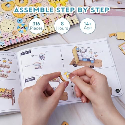 DIY Miniature House Kit (Sweet Dessert Truck) Tiny Dollhouse Kits for Adults to Build, Mini Model Kits with LED, Wooden Adults Crafts Puzzles, Birthday Gifts for Family Friends - Image 6
