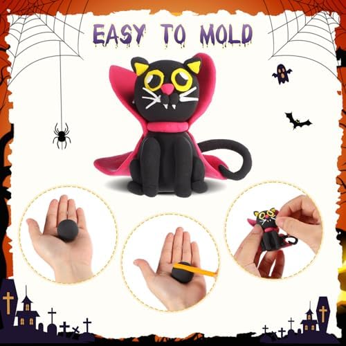 Capoda 18 Set Halloween DIY Craft Kit Halloween Air Dry Clay Kit - Image 4