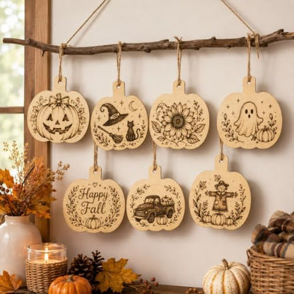 15PCS Pumpkin Wood Cutouts, 4" Unfinished Wood Ornaments for Crafts - Image 6
