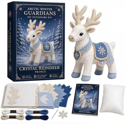 Arctic Winter Guardians DIY Patchwork Kit, Felt Arctic Winter Guardians Sewing Craft Kit, 3D Patchwork Fantasy Creature, DIY Plush Animal Sewing Kit, Handmade Craft Gift for Beginners (#H) by Unknown