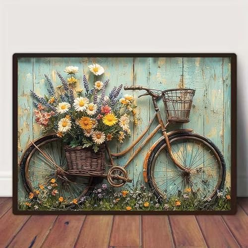 GEMOUJ Bicycle Paint by Numbers Kits for Adults Beginners Flower Number Kits on Canvas,DIY Easy Flower Oil Painting Kits,Home Wall Decor 16 X 20 Inch - Image 3