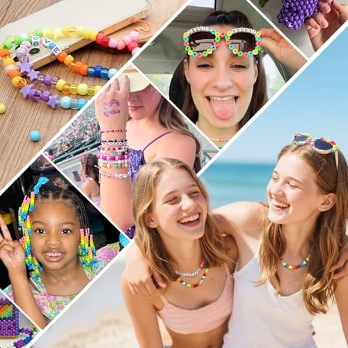 Gionlion 96 Colors 3550 Pcs Pony Beads Bracelet Making Kit, 5 Boxes Friendship Bracelet Kit with Letter Beads 6x9mm Rainbow Bead for Bracelets Jewelry Keychain Making Kit, Mothers Day Gifts Gifts - Image 2