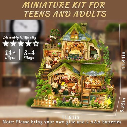 YSWOOD WORLD DIY Miniature House Kit for Adults, Mini House Kit with LED - Image 3