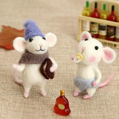 Mice Needle Felting Kit,Felting Kits for Beginners,Mice Needle Felting Starter Kit,Needle Felting Kit Beginner Unfinished Wool Felt Mouse Craft Kit for Beginner DIY Craft Pendant - Image 3