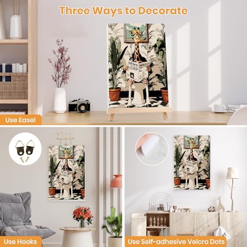 MXJSUA Toilet Giraffe Framed Paint by Numbers for Adults Beginners, Easy Adults' Paint-by-Number Kits on Canvas with Easel, Acrylic Number Painting Crafts Gifts for Home Decor, 8x12 inch - Image 2