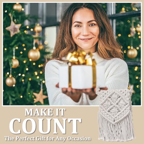 INFUNLY DIY Macrame Bag Kit for Adults Beginners Girls Macrame Cord Set with Tassels Bohemian Handmade Knotting Handbag Kit with Video and Instruction Crochet Bag Kit for Women Holiday Beach Decor - Image 5