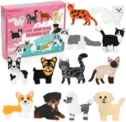 CiyvoLyeen Puppy Cat Sewing Kit for Kids – Fun Kitten Plush Toy Sewing for Girls & Boys – DIY Felt Dog Craft Gift Set Ages 7 8 9 10 11 12 by CiyvoLyeen