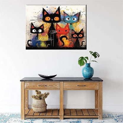 Cat Paint by Numbers Kit for Adults Framed Canvas,Animal Painting by Numbers Kits with Frame on Canva for Beginner,DIY Watercolor Oil Painting Frame for Birthday Gift Relax Decor for Home Wall. (cat1) - Image 7
