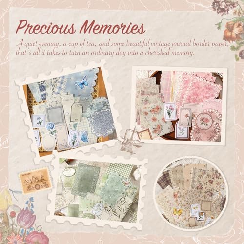 400Pcs Floral Scrapbook Supplies Kit,Junk Journal Supply for Beginner - Image 3