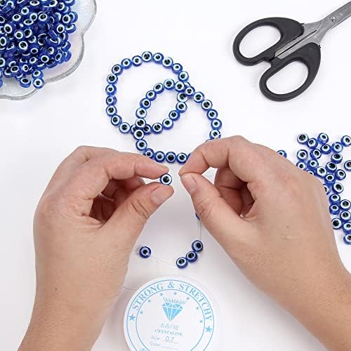 Resin Blue Evil Eye Beads for Jewelry Making, Hamsa Beads, DIY Arts and Crafts Projects 0.31 in, 200 Pieces (Royal Blue M) - Image 7