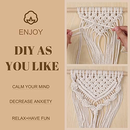 INFUNLY 3 Set DIY Macrame Kit for Adults Macrame Wall Hanging Boho Home Decor Boho Woven Macrame Hanging Kit for Nursery Bedroom Apartment Dorm Room Decoration - Image 3