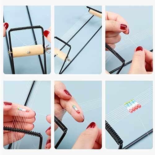 PP OPOUNT Bead Loom Kit, Beading Supplies with 9700 PCS Seed Beads, Tray, Scissors Making Accessories, Beading Loom Kits for Adults Jewelry Making Bracelets Belts - Image 4