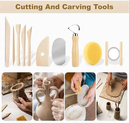 CeeVian Pottery Sculpting Tools Set 43PCS Clay Carving Tools - Image 4