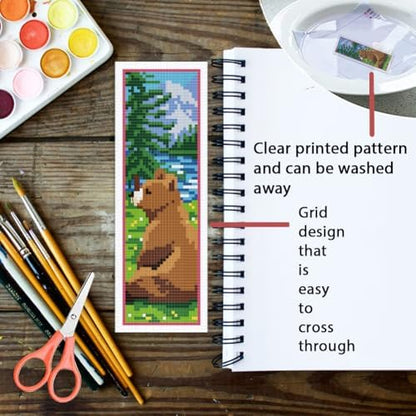ORIGACH 6 Set Forest Animals Cross Stitch Bookmark Kit for Beginner - Image 3