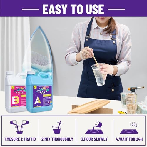 Bond Craftor Epoxy Resin Kit 2 Gallon, Food Safe Coating and Casting Resin - Image 5