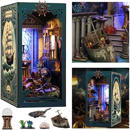 ISSEVE Book Nook Kit, Dollhouse Booknook Kits for Adults Bookshelf Décor by ISSEVE