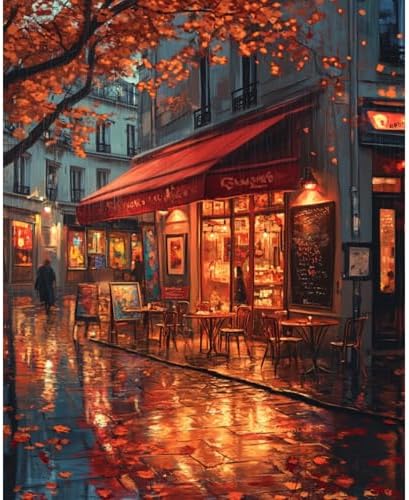Banket Paint by Numbers Kit for Adults Beginner Landscape DIY Painting Kits for Adults City Easy Adult Paint by Number Kits on Canvas Color by Numbers for Gifts Home Wall Decor 16x20 Inch by Unknown