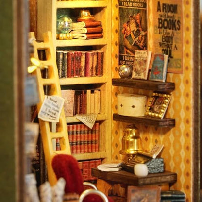 MAGQOO DIY Miniature Dollhouse Kit with Furniture 1:100 Scale Creative Room Mini Wooden Doll House Accessories DIY Miniature House Kit(Garys Collection Room) - Image 7