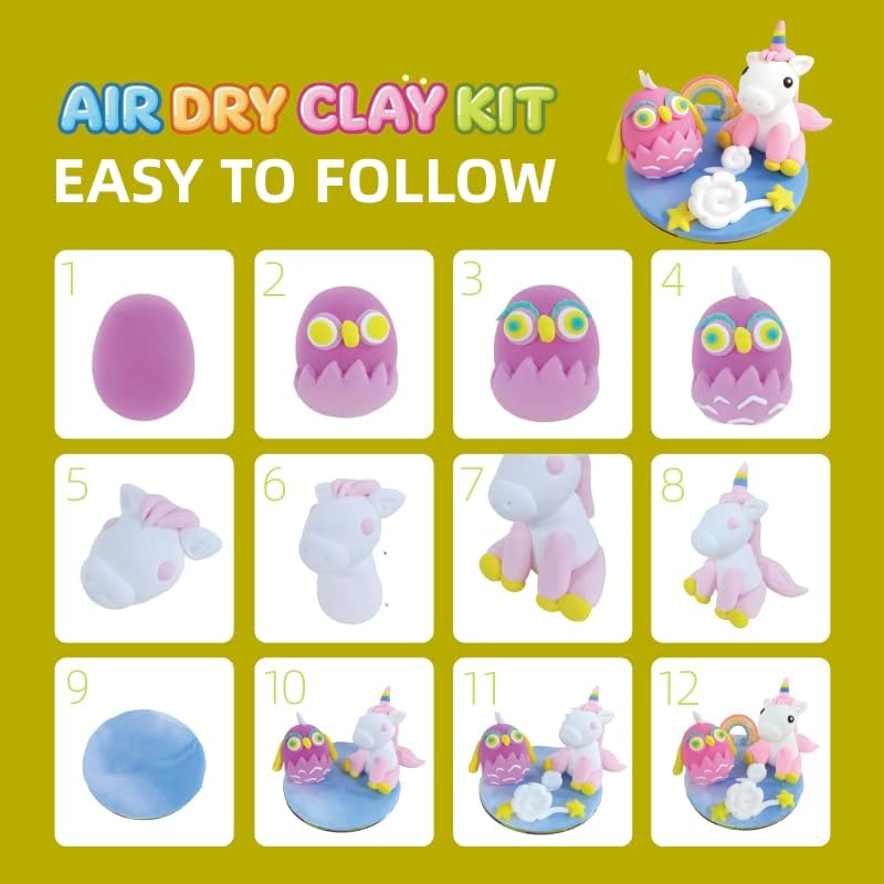 Air Dry Clay Kits for Kids,Animal & Ocean Theme,Modeling Clay for Kids, DIY Model Magic Clay with Sculpting Tools and Tutorials,20 Boxes Molding Clay,Ultra Light,Soft & Non-Sticky,Arts and Crafts Gift - Image 5
