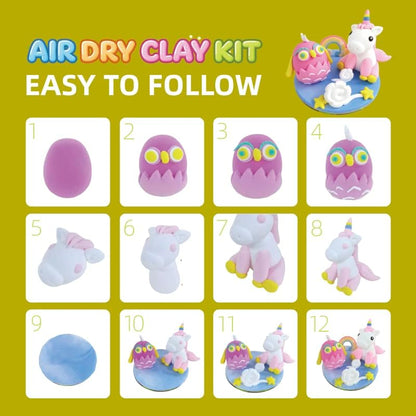 Air Dry Clay Kits for Kids,Animal & Ocean Theme,Modeling Clay for Kids, DIY Model Magic Clay with Sculpting Tools and Tutorials,20 Boxes Molding Clay,Ultra Light,Soft & Non-Sticky,Arts and Crafts Gift - Image 5