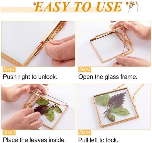 Apipi Hanging Glass Frames for Pressed Flowers Crafts with Sturdy Chain - Image 6