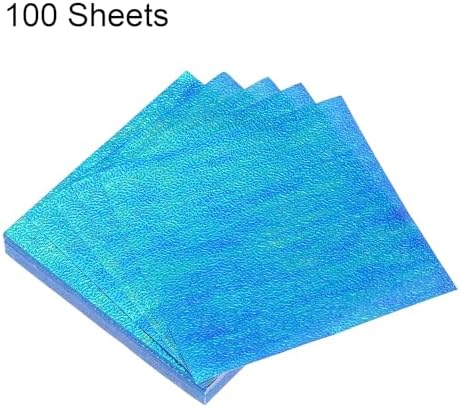 MECCANIXITY 100 Sheet Glitter Origami Paper 4x4 Inch Shiny Sparkly Square Folding Sheet 10x10cm Iridescent Paper for DIY Art, Craft Decor, Dark Blue - Image 3