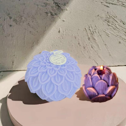 2PCS Lotus Sphere Candle Molds with Mold Punch Needle Large-Eye Wicking Needle for Candle Making Lotus Flower Ball Mold for Decoration Scented Candle DIY Clay Craft Soap Flower Specimen - Image 7