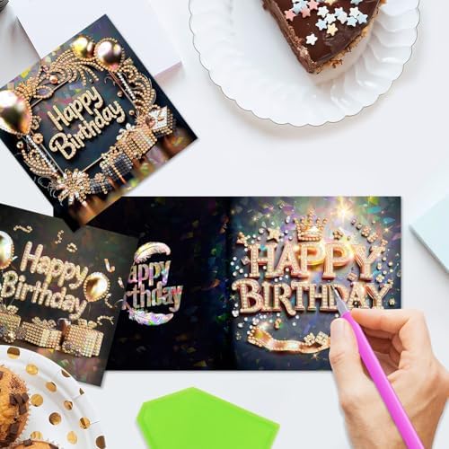 8PCS DIY Diamond Art Greeting Cards Birthday Congratulations Cards & Gifts - Image 6