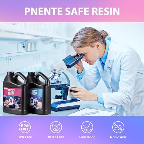 1 Gallon Epoxy Resin Kit, Crystal Clear and Hard Upgraded 2 Part Resin and Hardener for Casting Coating, Countertop, Table top, Art DIY Handcraft Jewelry - Image 5