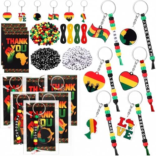 Suncalla 996 Pcs 24 Set Juneteenth Keychain Making Kit DIY 1865 Bead Crafts by Unknown