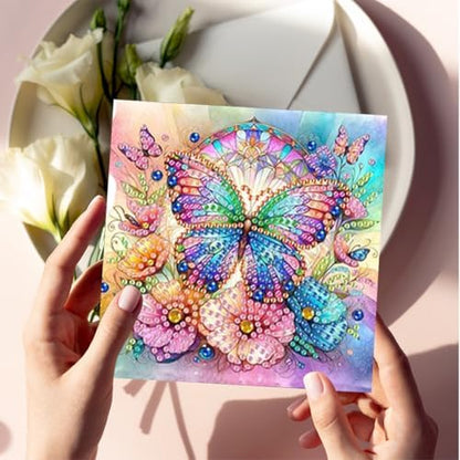 Diamond Art Cards with Envelopes–6PCS DIY Diamond Painting Greeting Cards Kit | Card Making Kit with Bling for Adults & Beginners | Birthday,Holiday & Thank You Cards (Flower Butterfly and Dragonfly) - Image 5