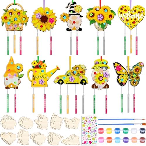 JellyArch Sunflower 30 Pack DIY Wind Chime Kit Art and Crafts by JellyArch