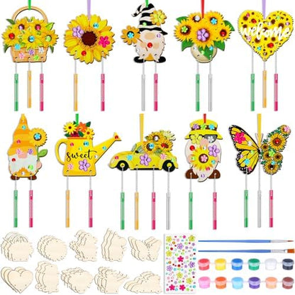 JellyArch Sunflower 30 Pack DIY Wind Chime Kit Art and Crafts by JellyArch