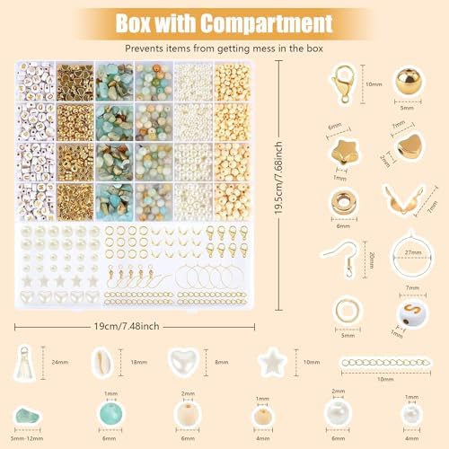 Lisaruq Jewelry Making kit, 20+Varieties, 300+Natural Stone Beads, 1700+Beads 、Accessories and Storage Box, can DIY 50+Bracelets, Necklaces, Earrings，Rings, etc. Suitable for Adults - Image 3
