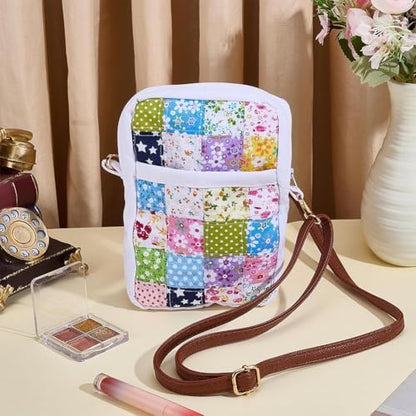WEBEEDY DIY Quilt Tote Bag Kit for Adult Beginners DIY Small Rectangular Crossbody Bag Kit with Video Tutorial,50 Styles Fabrics,Quilting Tools for Sewing Patchwork Valentine's Day Craft Gift - Image 5