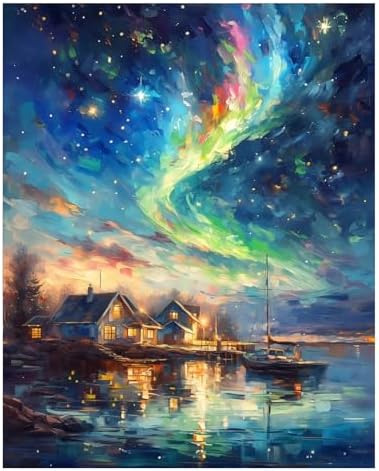 AUKELHJ Paint by Numbers Kit for Adults Beginner, Aurora, 16X20 Inch by Unknown
