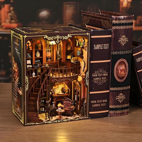 Book Nook Kit, DIY Book Nooks for Adults Bookshelf Decor Birthday Miniature and Furniture Dollhouse Creative Room Idea - Image 4
