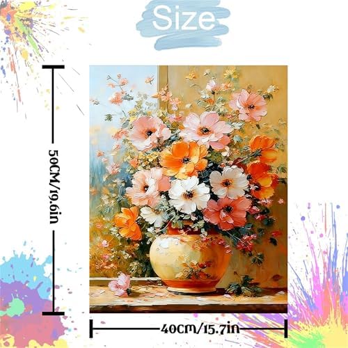 Flower Paint by Numbers Kit for Adults,Wild Daisy Adult Painting by Numbers for Beginner on Canvas,DIY Painting Kits for Home Wall Decor,Gifts (Flower5) - Image 2